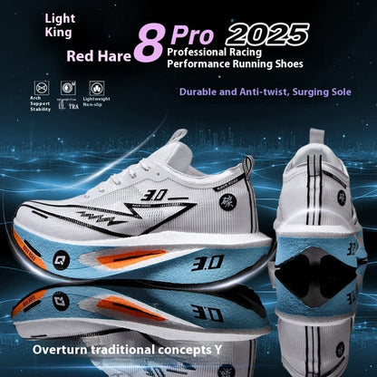 Professional Racing Performance Running Shoes - Clean White Blue
