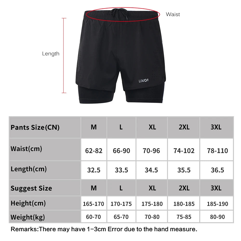 Men’s 2‑in‑1 Running Shorts